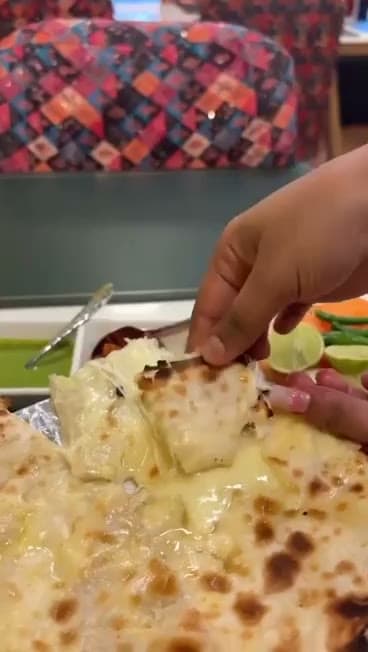 Cheese naan, fresh from the tandoor