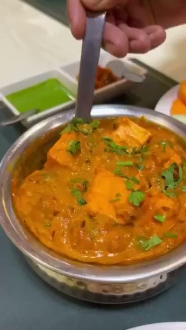 Paneer curry simmered in a rich gravy