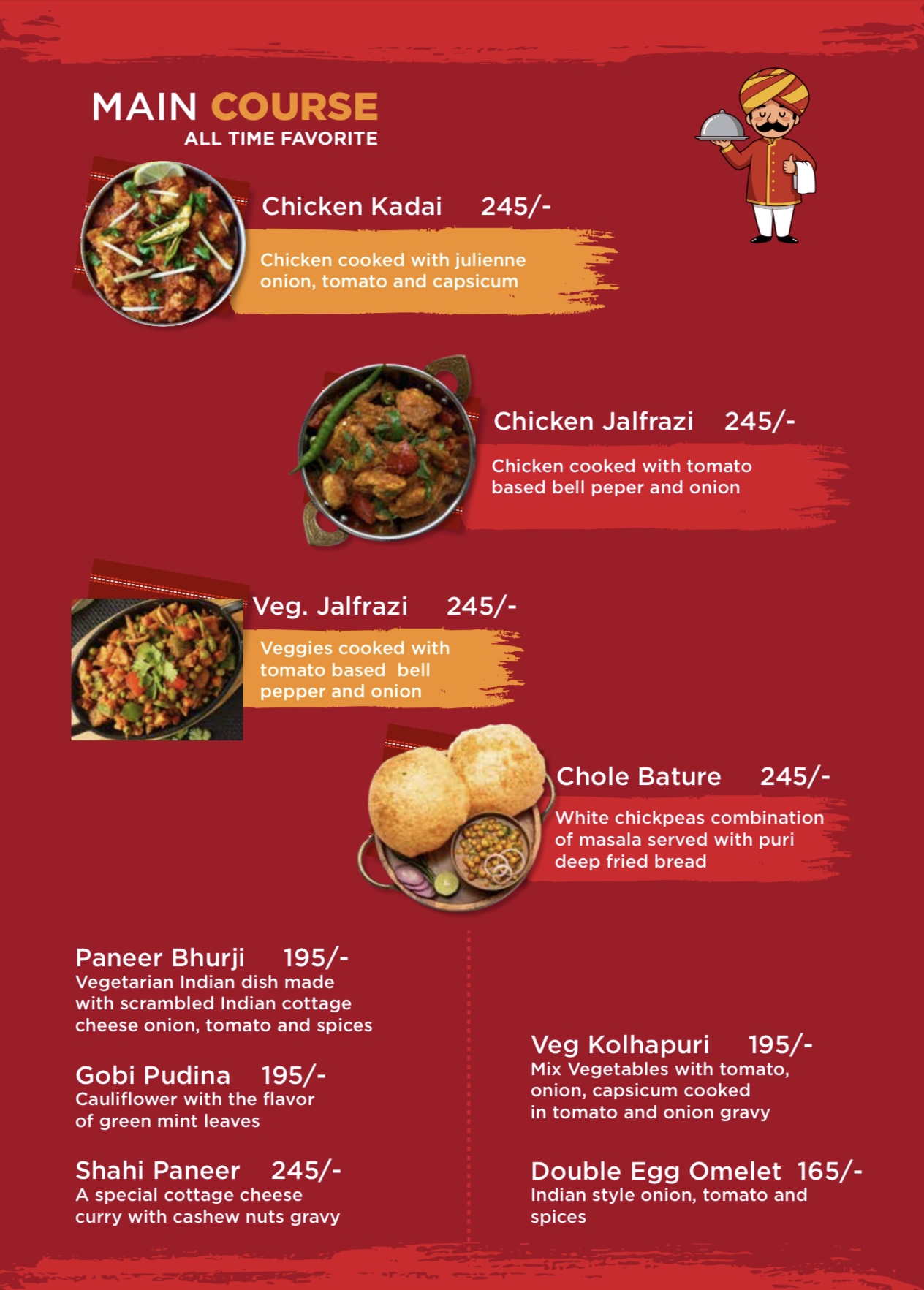 Menu page: Main course — all-time favourites